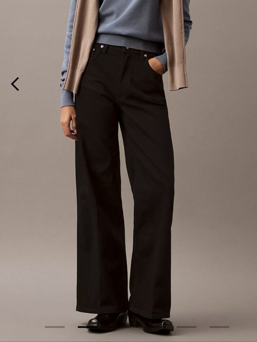 Calvin Klein Women's Black Ultra High Rise Wide Leg Jeans, size 29